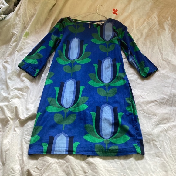 Boden blue shift dress with mod flowers, size 6 - Picture 2 of 9
